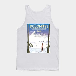 Dolomites Sassongher Mountains Italy travel poster Tank Top